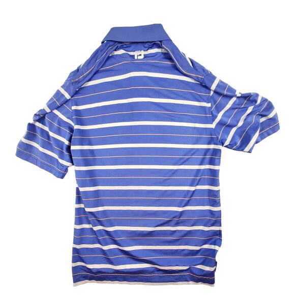 FootJoy Mens Short Sleeve Golf Polo Blue Striped Embroidered Small Honda Classic - Picture 9 of 9